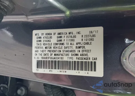 2018 Acura Tlx Tech Pkg из США, поврежденный, VIN 19UUB3F59JA004190